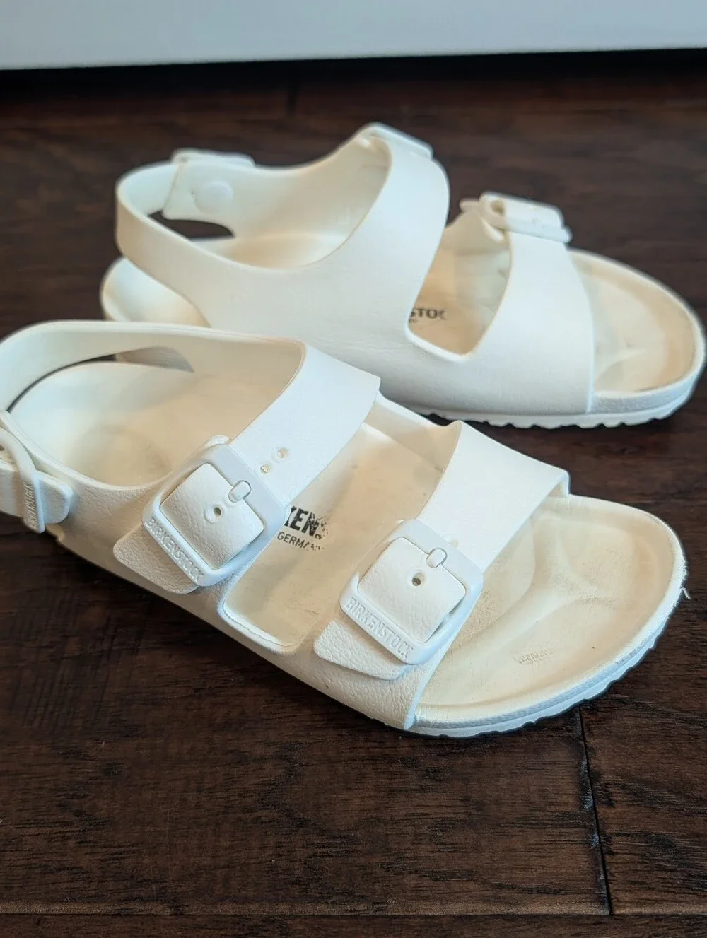 BIRKENSTOCK Kids' White Two-Strap Sandals Size 13
